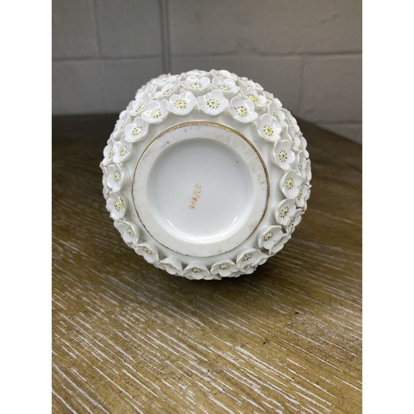 Antique Meissen Style Snowball Schneeballen Flower Perfume Bottle Vanity Cologne - Picture 10 of 12